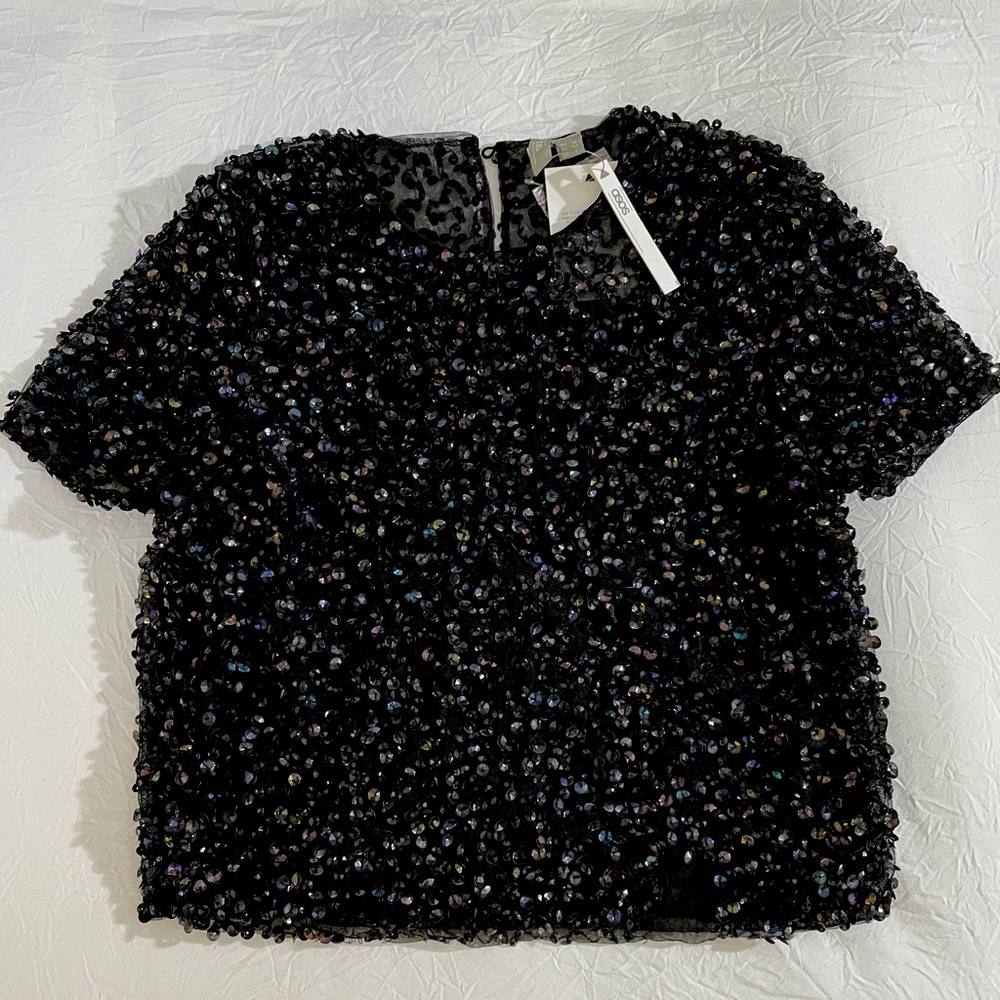 ASOS Sequin Crop Top NWT